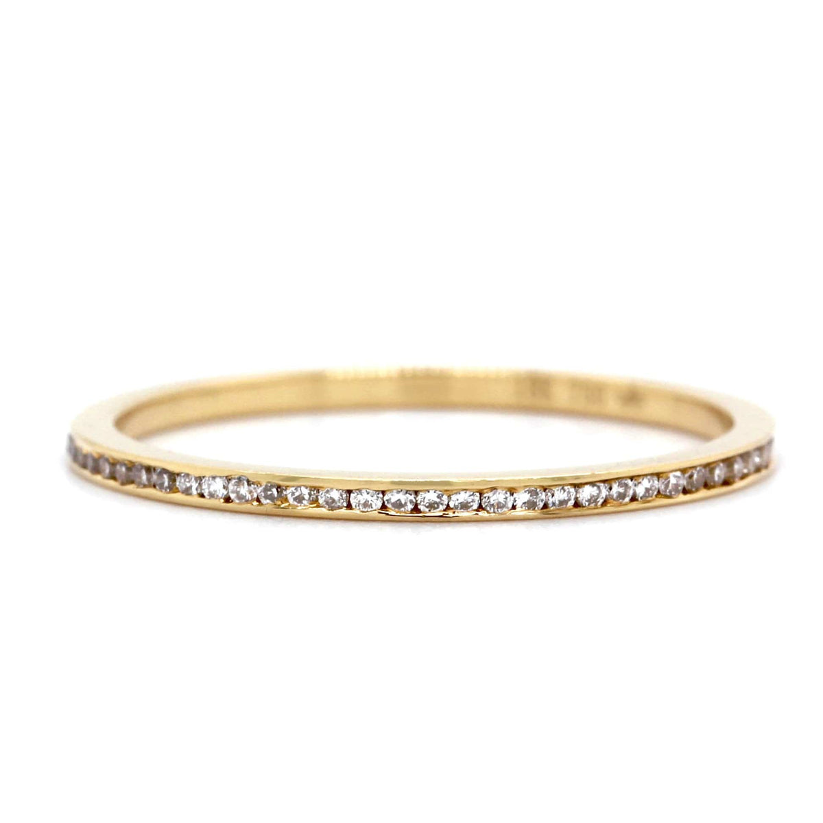 18K Yellow Gold Channel Set Diamond Band