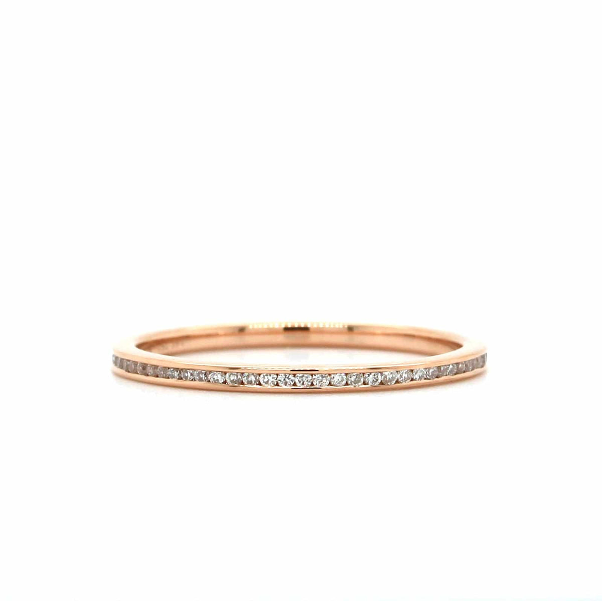 18K Rose Gold Channel Set Diamond Band