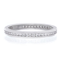 18K White Gold Channel Set Diamond Eternity Band
