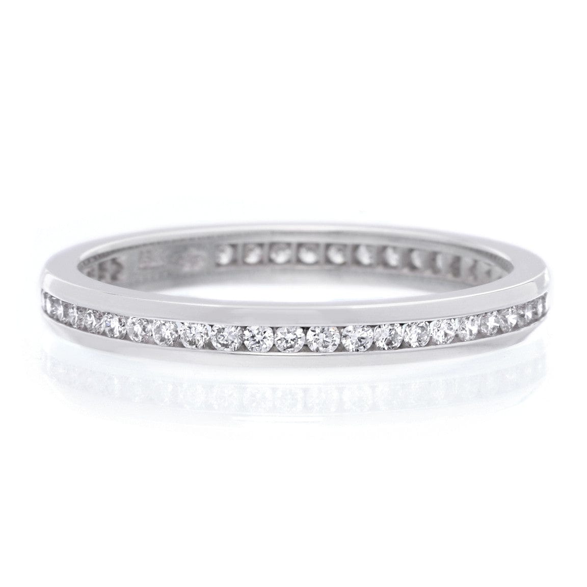 18K White Gold Channel Set Diamond Eternity Band