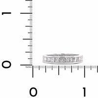 18K White Gold Channel Set Princess Cut Diamond Eternity Band