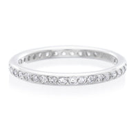 Platinum Smooth Channel Set Diamond Eternity Band