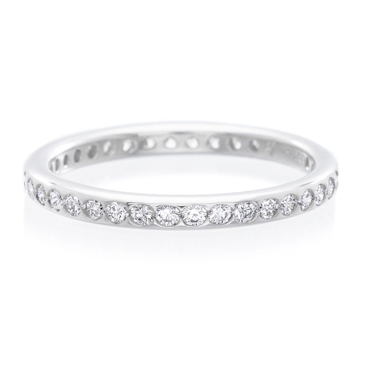 Platinum Smooth Channel Set Diamond Eternity Band