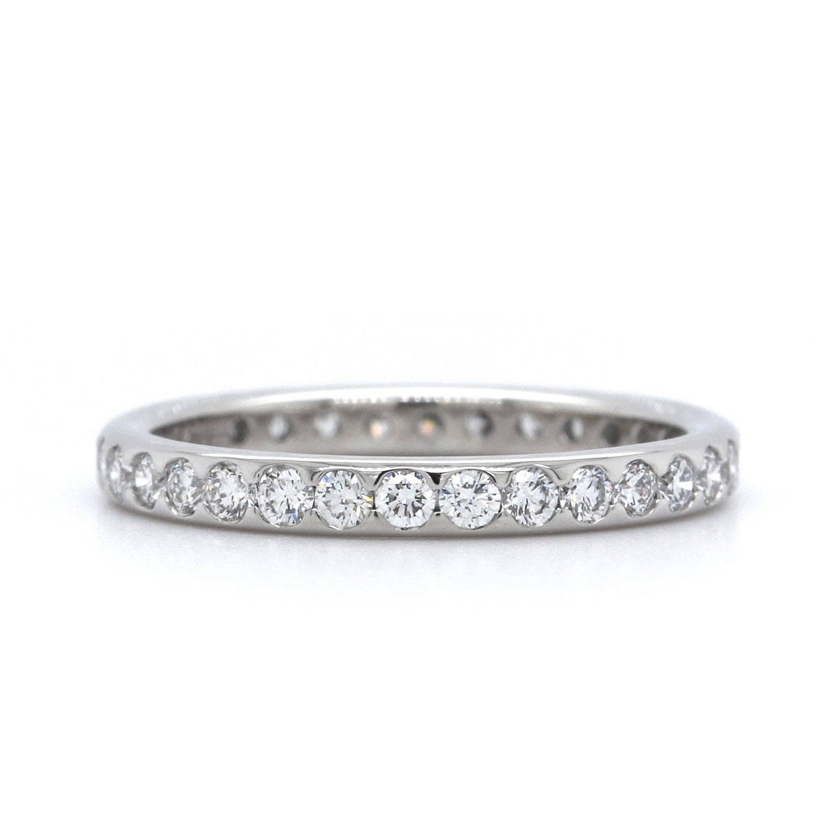 Platinum Smooth Channel Set Diamond Eternity Band
