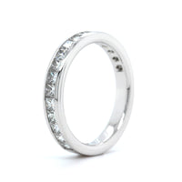 18K White Gold Channel Set Diamond Eternity Band