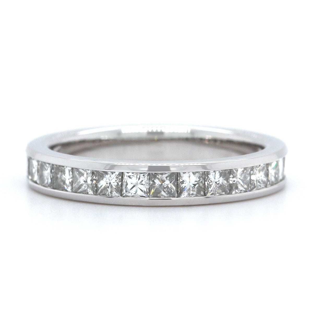 18K White Gold Channel Set Diamond Eternity Band
