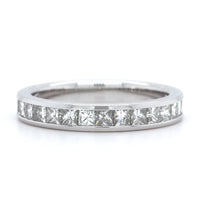 18K White Gold Channel Set Diamond Eternity Band
