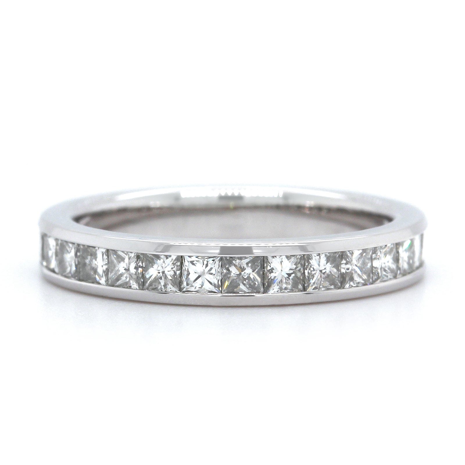 18K White Gold Channel Set Diamond Eternity Band