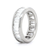 Platinum Channel Set Baguette Diamond Eternity Band