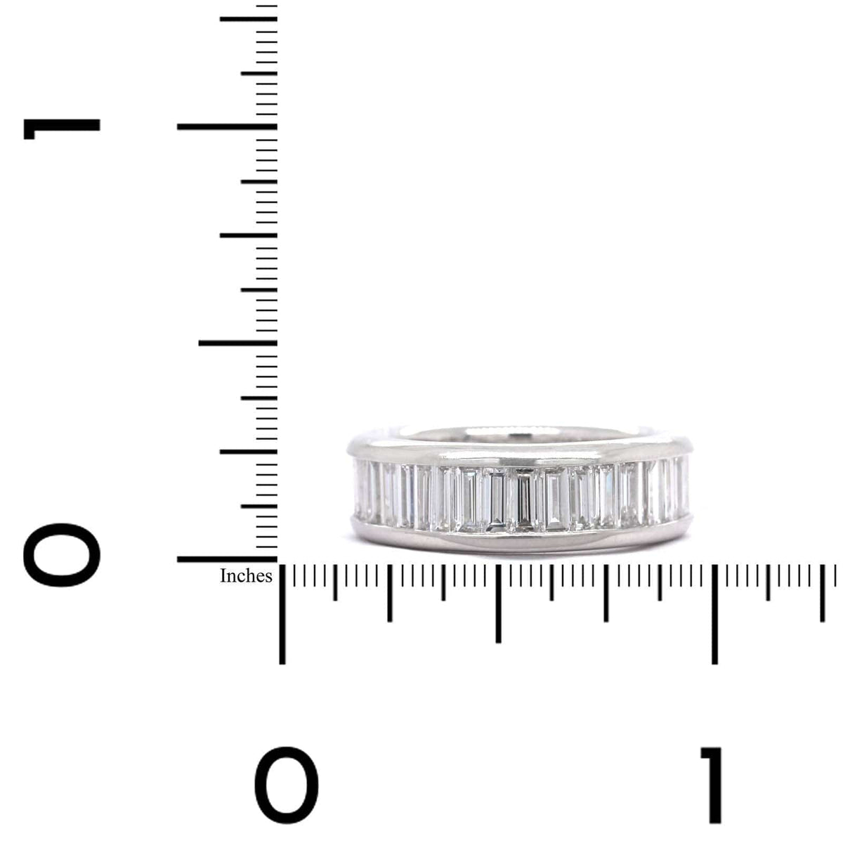 Platinum Channel Set Baguette Diamond Eternity Band