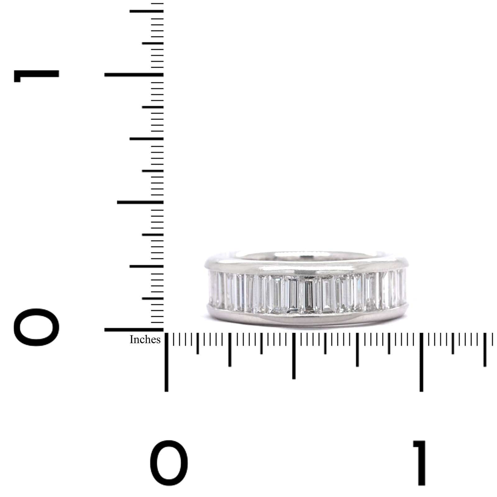 Platinum Channel Set Baguette Diamond Eternity Band