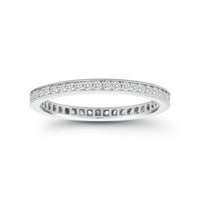 18K White Gold Diamond with Milgrain Edge Eternity Band