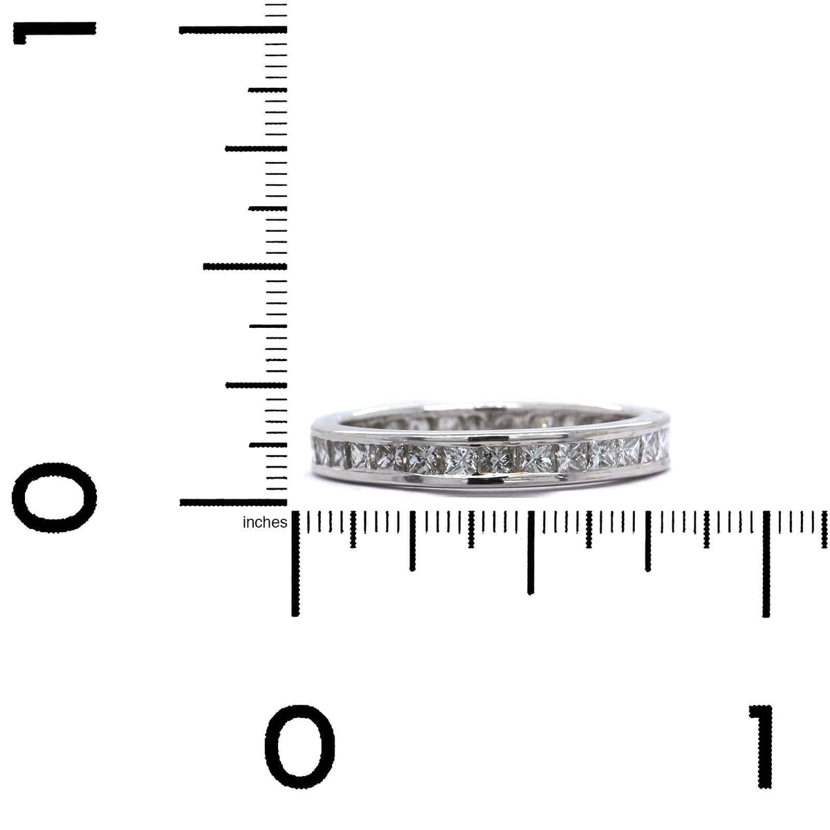 18k White Gold Channel Set Princess Cut Diamond Band
