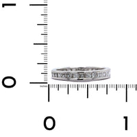 18k White Gold Channel Set Princess Cut Diamond Band