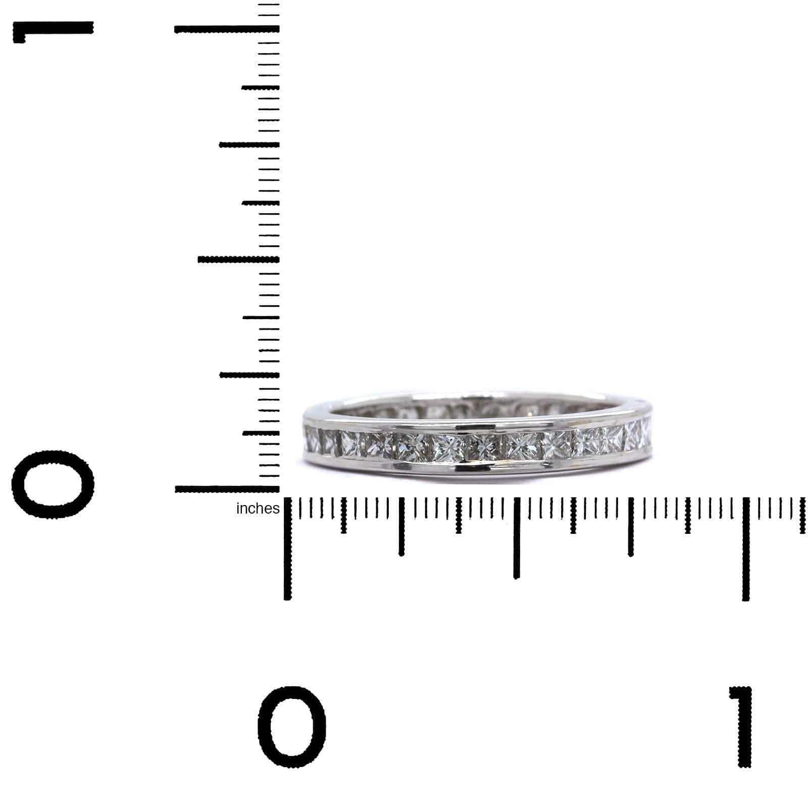 18k White Gold Channel Set Princess Cut Diamond Band