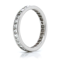 18k White Gold Channel Set Princess Cut Diamond Band
