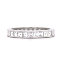 Platinum Channel Set Princess Cut Diamond Eternity Band
