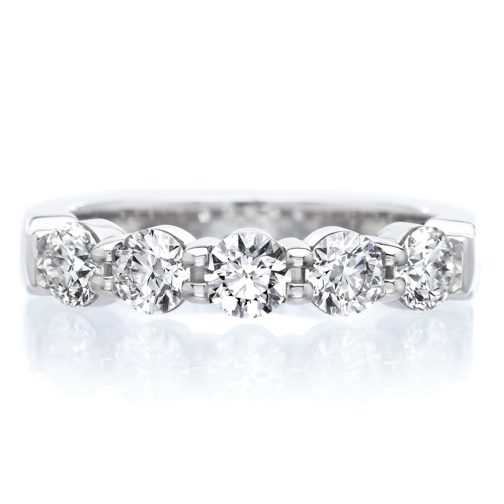 Platinum 5 Stone Diamond Band