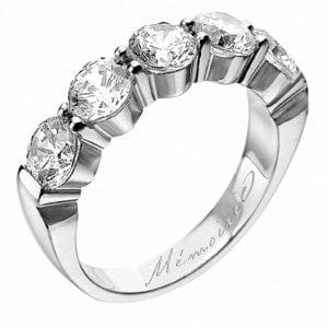 Platinum 5 Stone Diamond Band