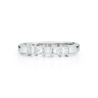 Platinum Five Stone Princess Cut Wedding Ring