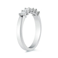 Platinum 5 Stone Princess Cut Wedding Ring