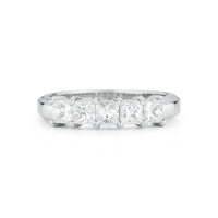 Platinum Five Stone Princess Cut Wedding Ring