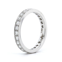 18K White Gold Bead Set Diamond Eternity Band
