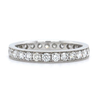 18K White Gold Bead Set Diamond Eternity Band