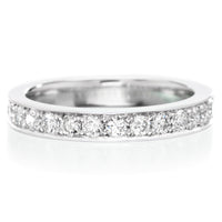 Platinum Bead Set Halfway Diamond Band