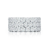 18K White Gold 3 Row Diamond Eternity Band