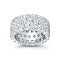 18K White Gold 3 Row Diamond Eternity Band