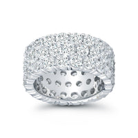 18K White Gold 3 Row Diamond Eternity Band