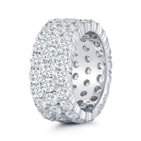 18K White Gold 3 Row Diamond Eternity Band