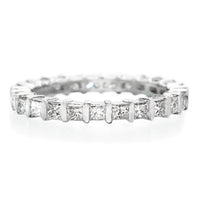 Platinum Bar Set Princess Cut Diamond Eternity Band