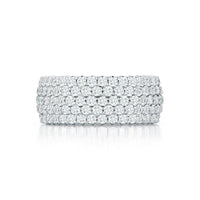 18K White Gold 5 Row Diamond Eternity Band