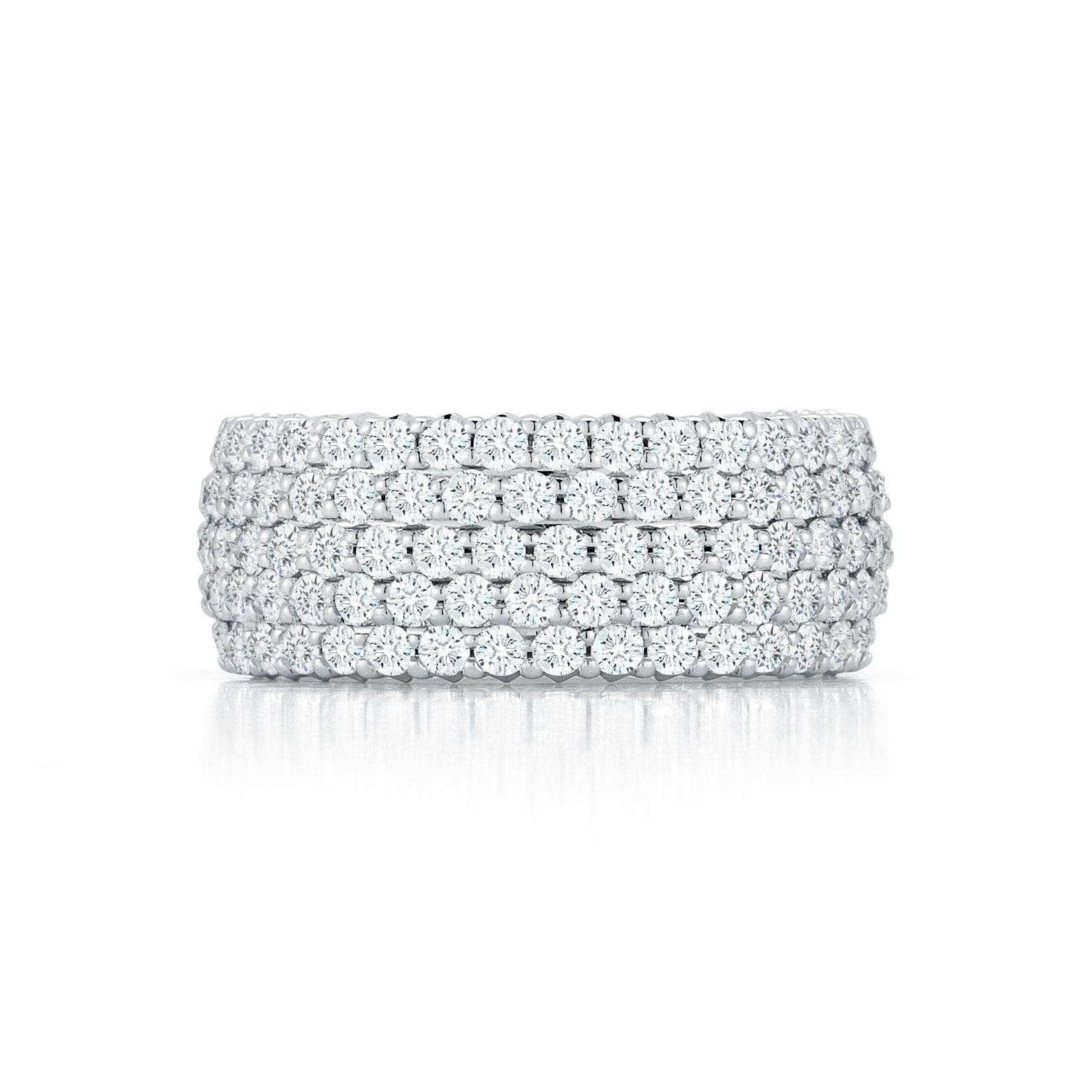 18K White Gold 5 Row Diamond Eternity Band