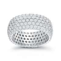 18K White Gold 5 Row Diamond Eternity Band