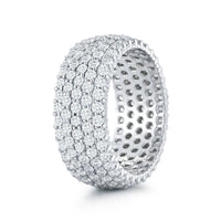 18K White Gold 5 Row Diamond Eternity Band