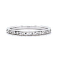 18K White Gold Milgrain Prong Set Diamond Band