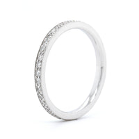 18K White Gold Milgrain Prong Set Diamond Band