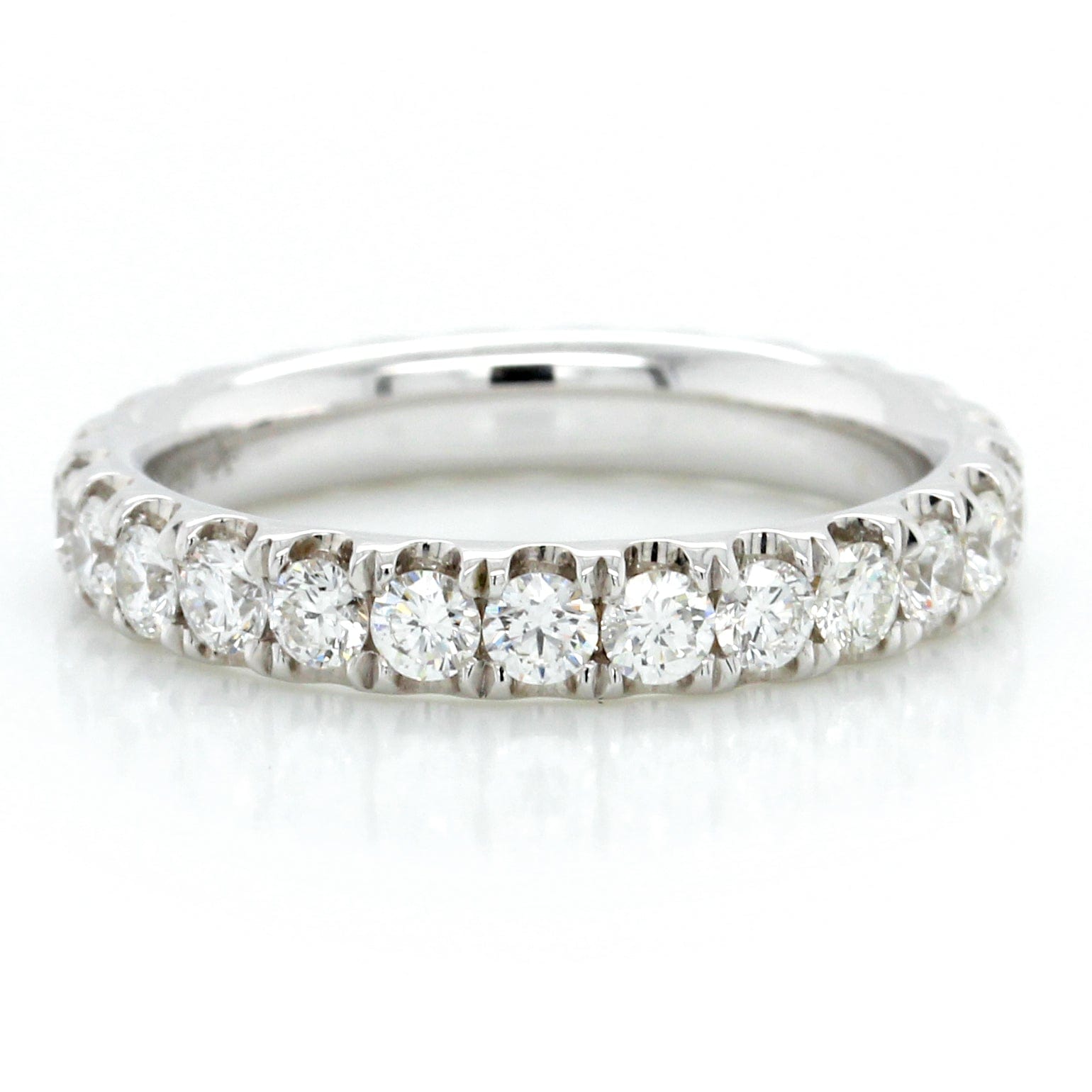 18K White Gold Diamond Prong Eternity Band