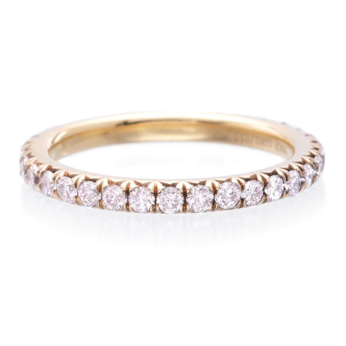 18K Rose Gold Pink Diamond Band