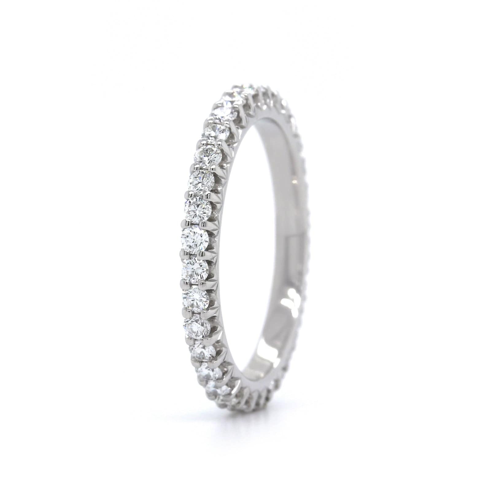 Platinum Shared Prong Diamond Eternity Band