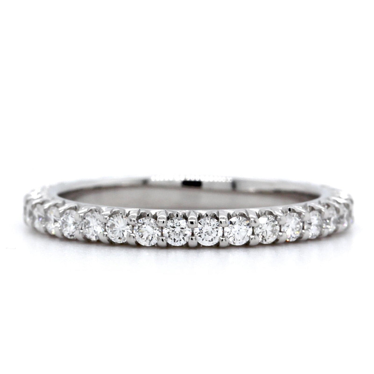 Platinum Shared Prong Diamond Eternity Band