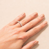 Platinum Shared Prong Diamond Eternity Band