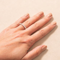 Platinum Shared Prong Diamond Eternity Band