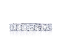 Platinum Emerald Cut Diamond Eternity Band