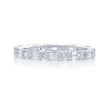 Platinum Emerald Cut Diamond Eternity Band