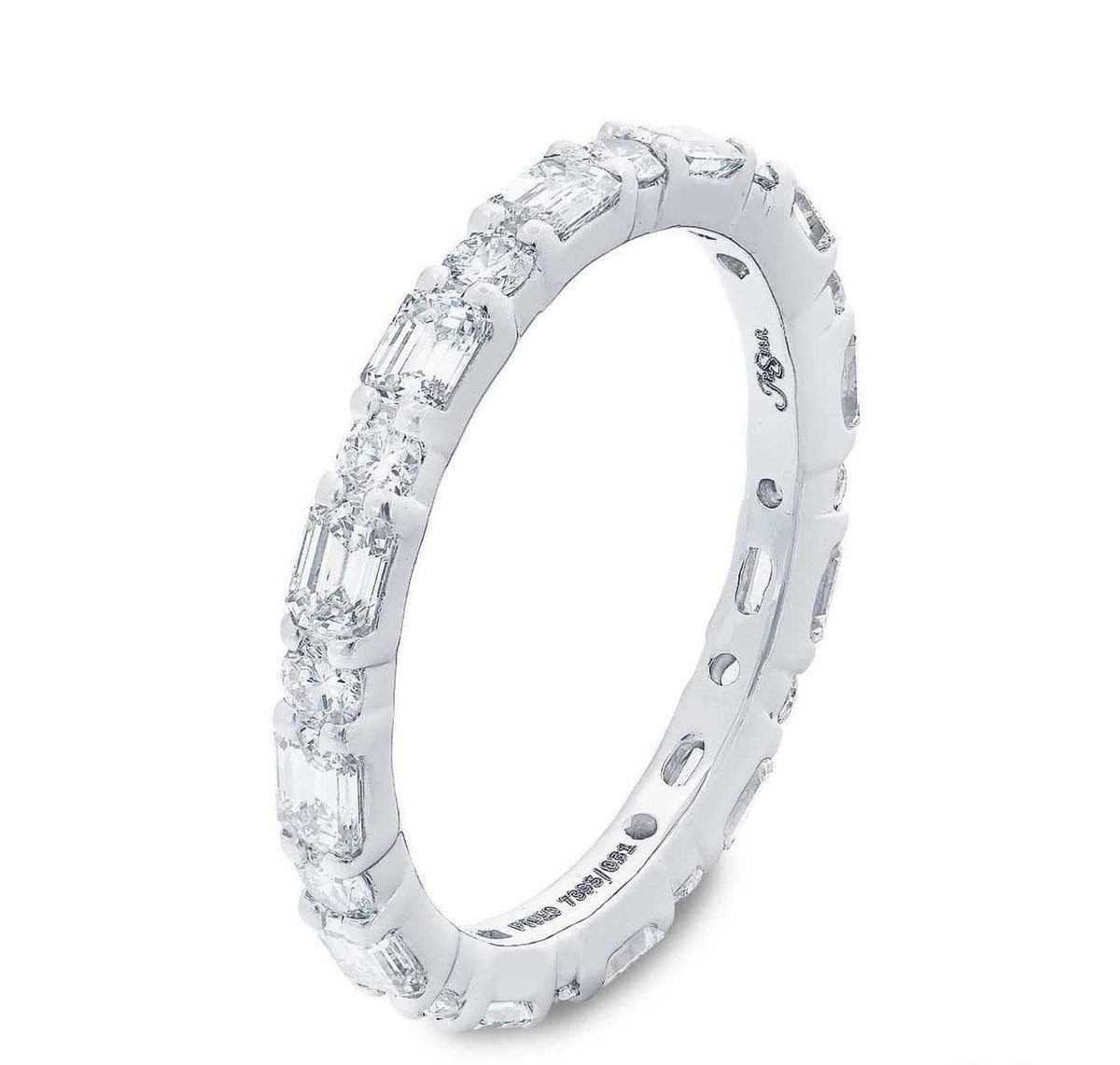Platinum Emerald Cut Diamond Eternity Band