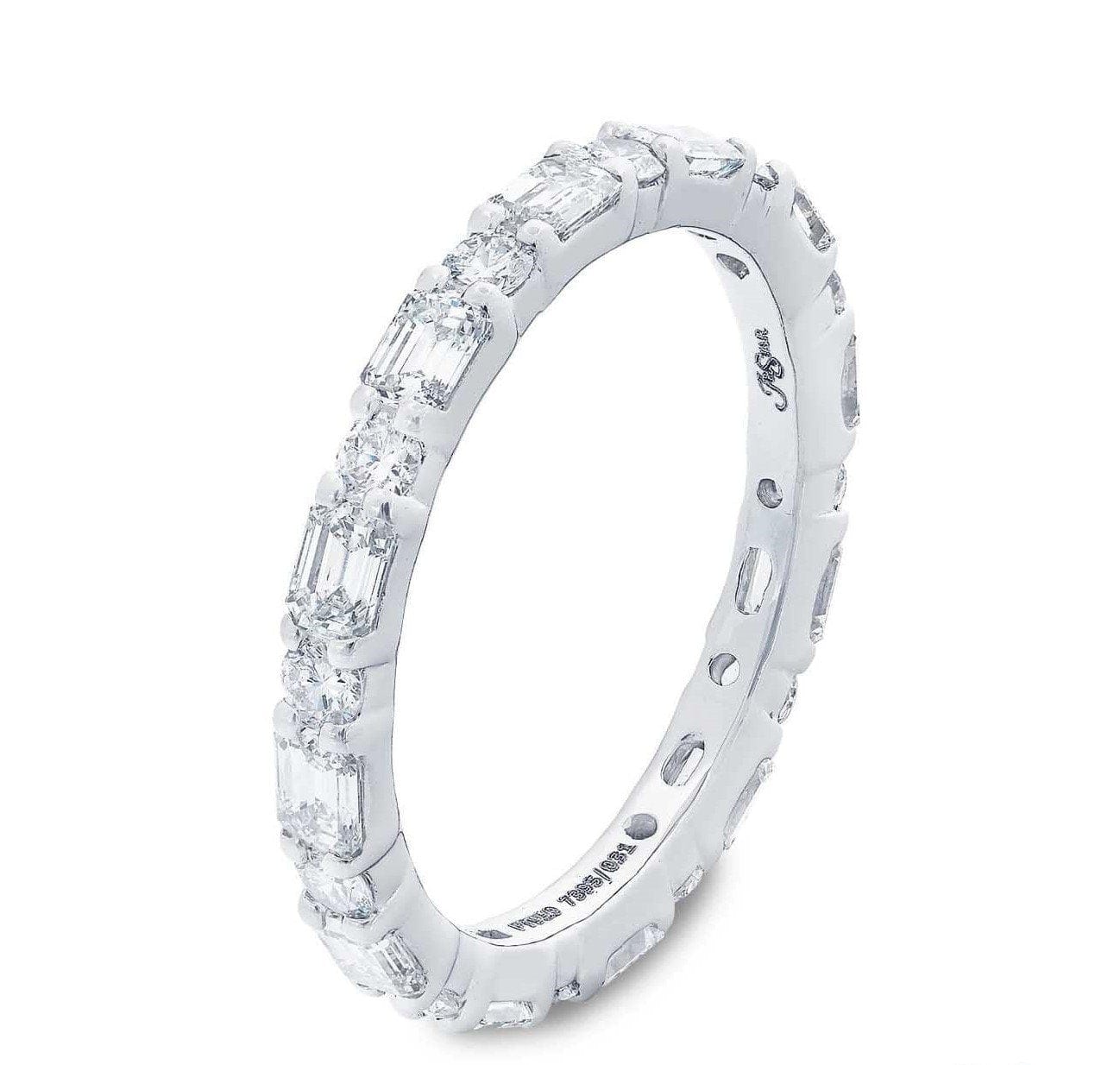 Platinum Emerald Cut Diamond Eternity Band